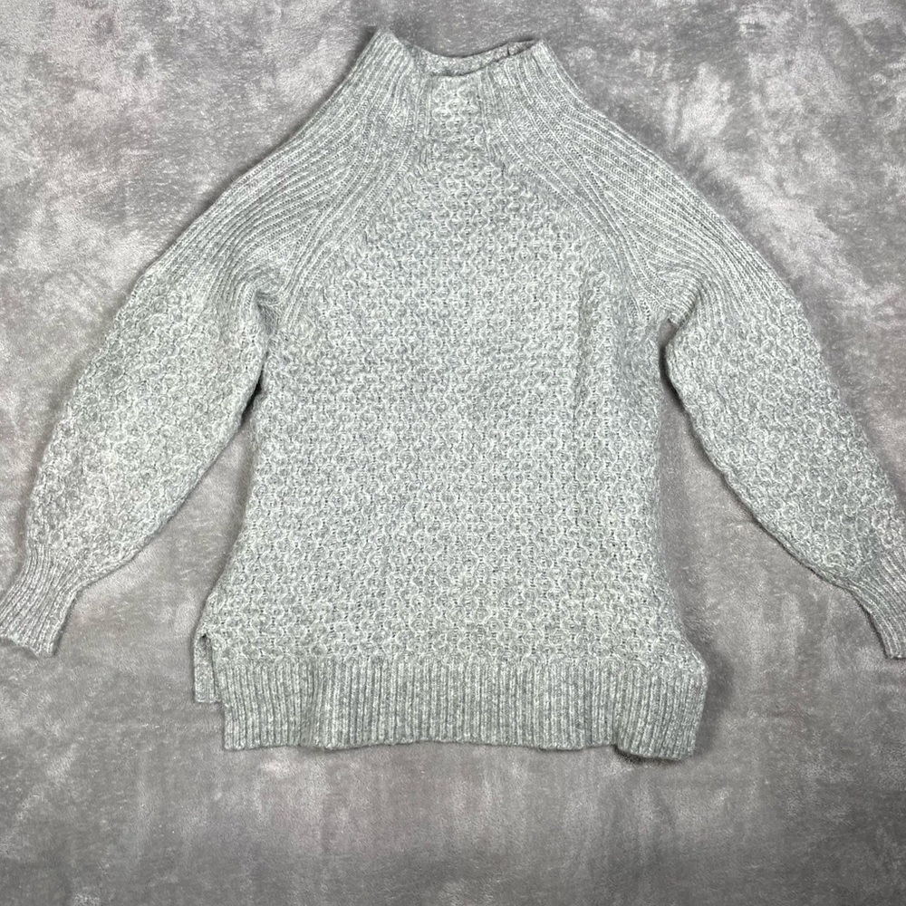 Anthropologie Sweater Womens Small Bia Mock Neck Waffle Knit Alpaca Cozy Tunic - Picture 5 of 8